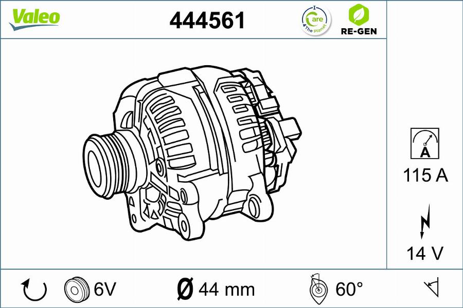 Valeo 444561 - Генератор www.autospares.lv