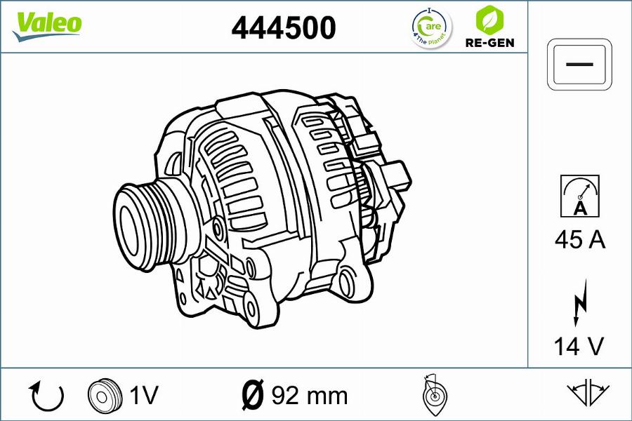 Valeo 444500 - Генератор www.autospares.lv