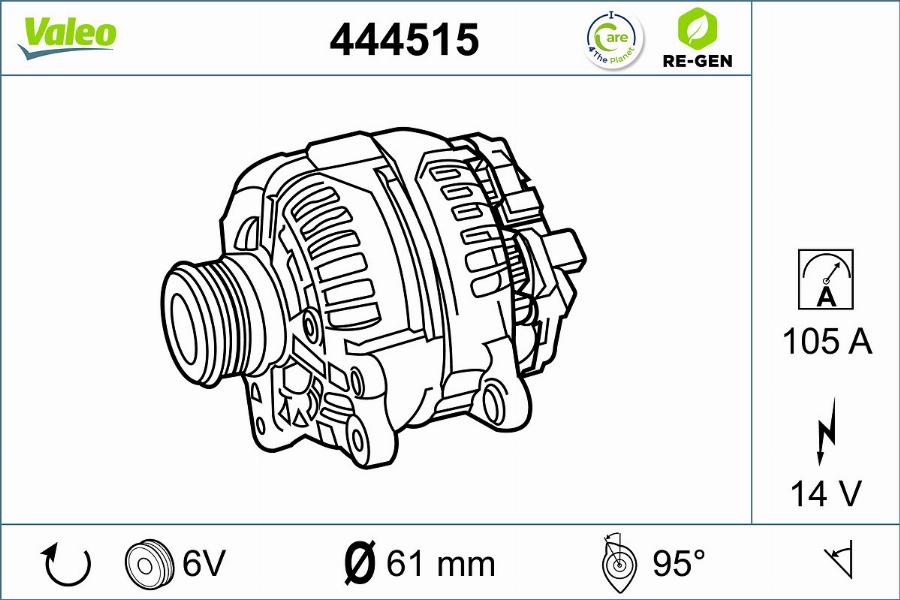 Valeo 444515 - Ģenerators www.autospares.lv