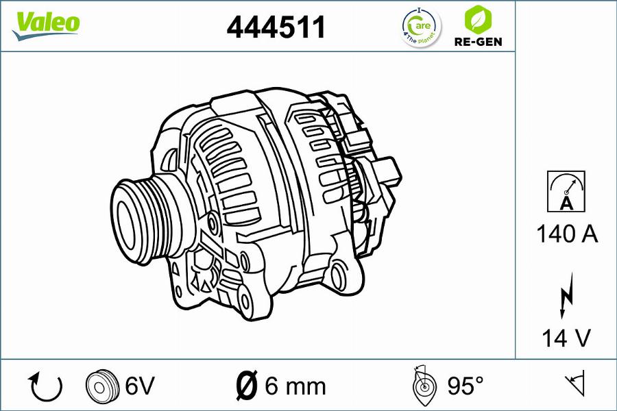 Valeo 444511 - Ģenerators autospares.lv