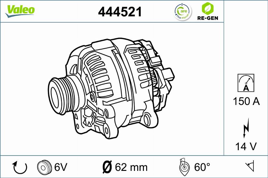 Valeo 444521 - Ģenerators www.autospares.lv