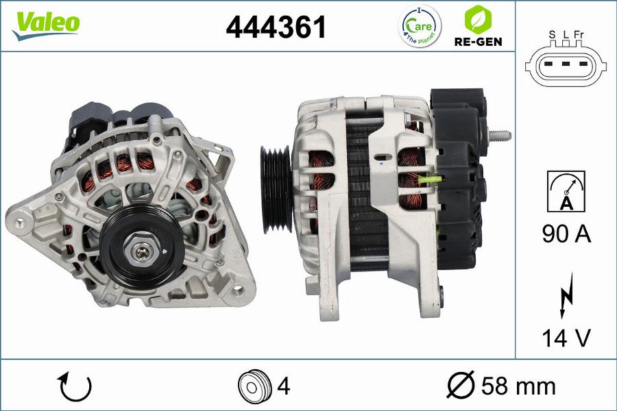 Valeo 444361 - Генератор www.autospares.lv