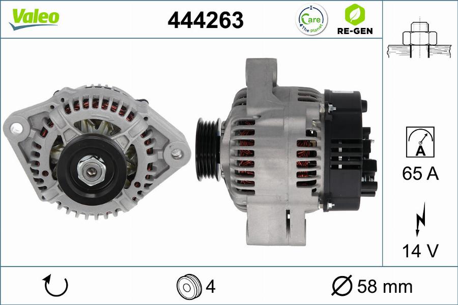 Valeo 444263 - Ģenerators www.autospares.lv