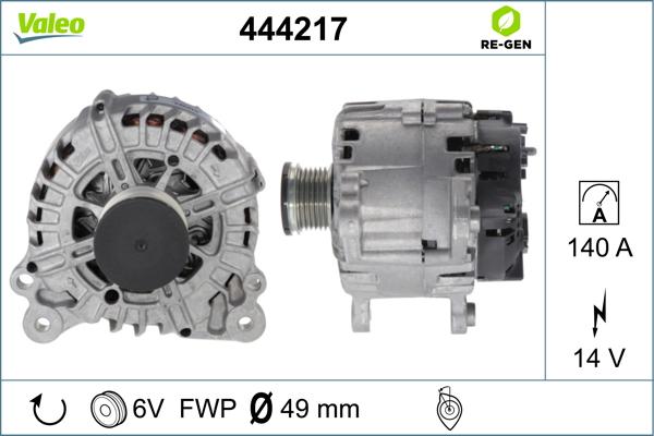 Valeo 444217 - Генератор www.autospares.lv