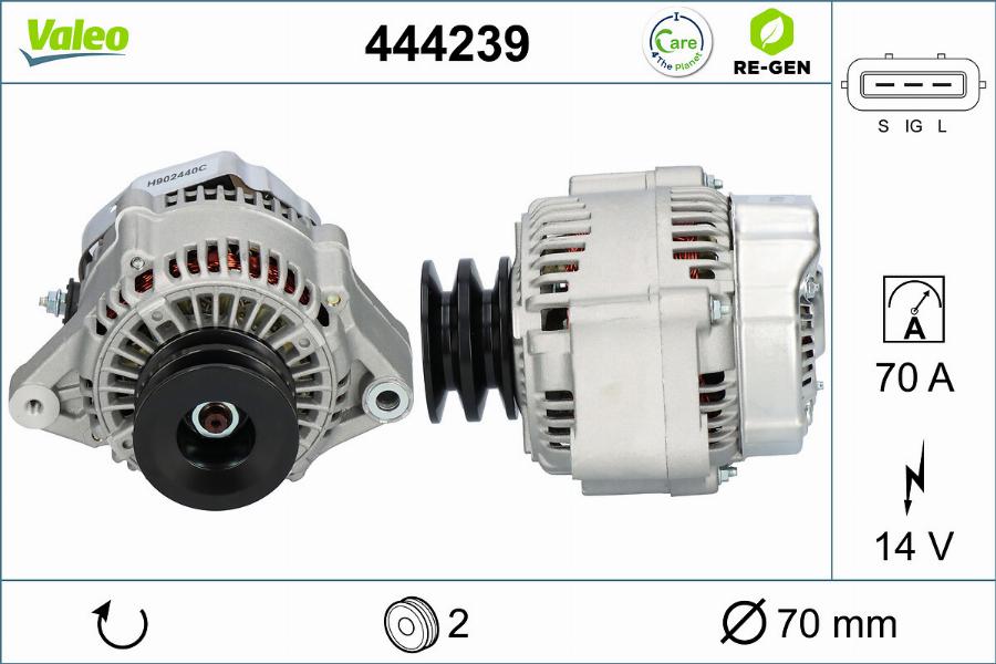 Valeo 444239 - Ģenerators www.autospares.lv