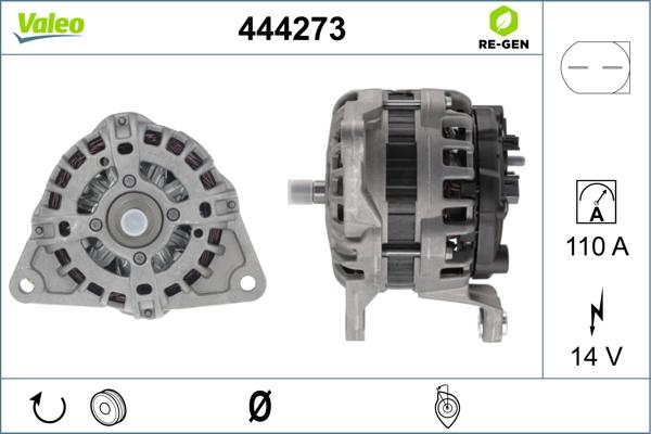 Valeo 444273 - Ģenerators autospares.lv