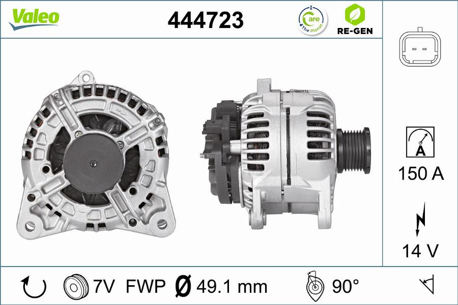 Valeo 444723 - Ģenerators www.autospares.lv