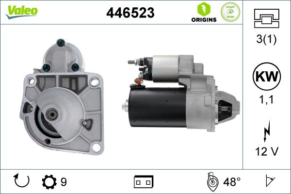 Valeo 446523 - Starter www.autospares.lv