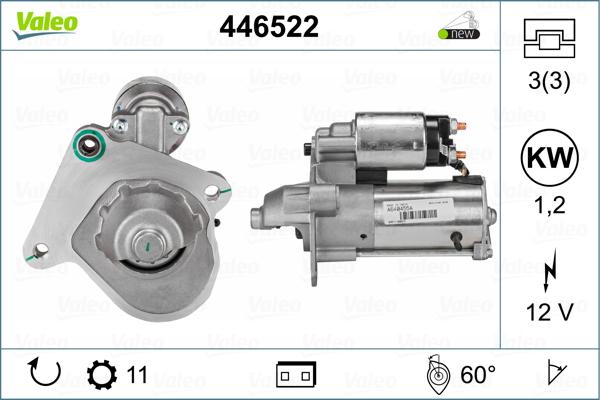 Valeo 446522 - Starteris autospares.lv