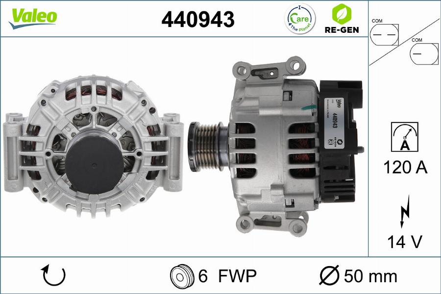 Valeo 440943 - Ģenerators www.autospares.lv