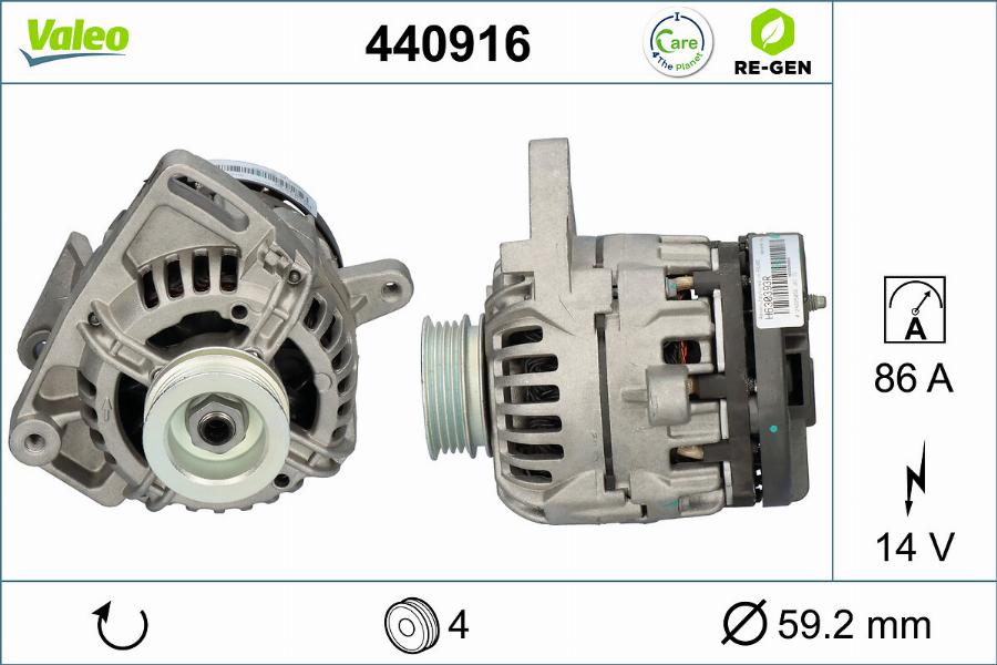 Valeo 440916 - Ģenerators www.autospares.lv