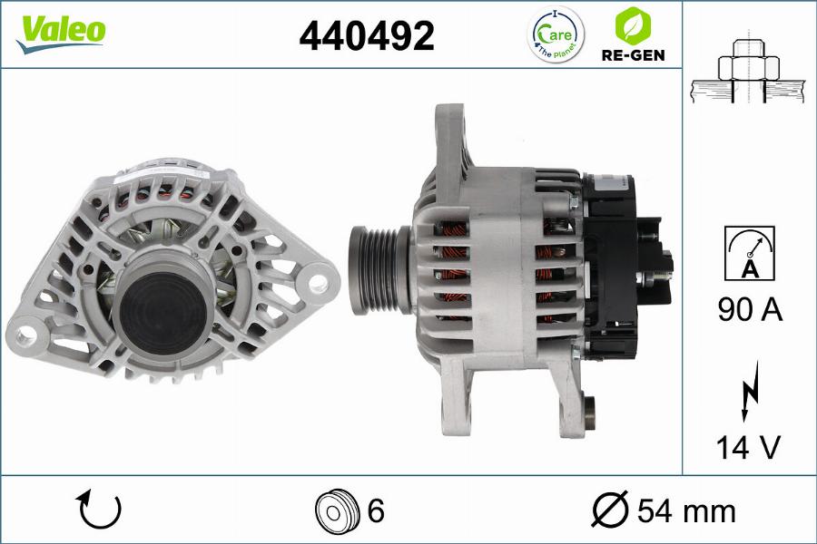 Valeo 440492 - Ģenerators www.autospares.lv