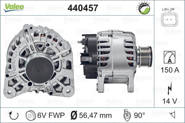 Valeo 440457 - Генератор www.autospares.lv