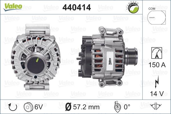 Valeo 440414 - Генератор www.autospares.lv