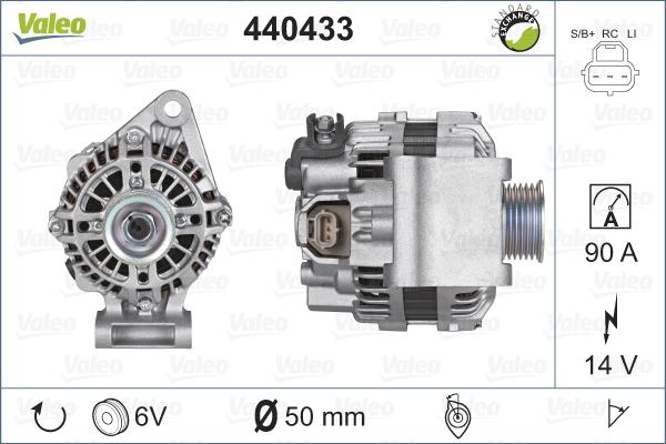 Valeo 440433 - Генератор www.autospares.lv