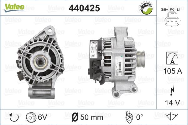 Valeo 440425 - Alternator www.autospares.lv