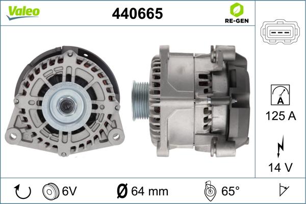 Valeo 440665 - Генератор www.autospares.lv