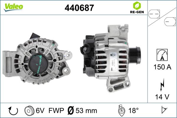 Valeo 440687 - Ģenerators www.autospares.lv