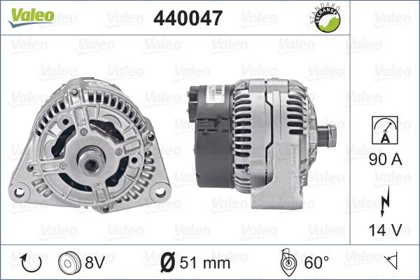 Valeo 440047 - Alternator www.autospares.lv