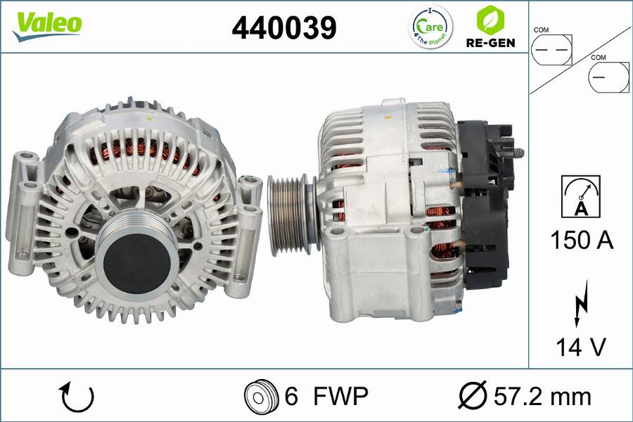 Valeo 440039 - Генератор www.autospares.lv