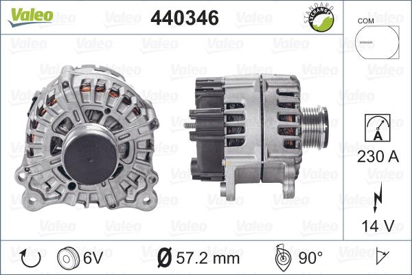 Valeo 440346 - Генератор www.autospares.lv