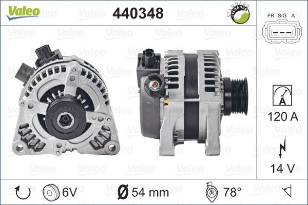 Valeo 440348 - Ģenerators autospares.lv