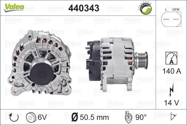 Valeo 440343 - Ģenerators www.autospares.lv