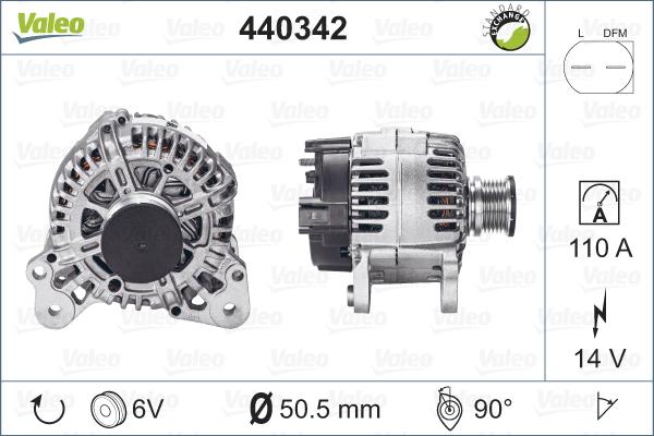 Valeo 440342 - Ģenerators autospares.lv