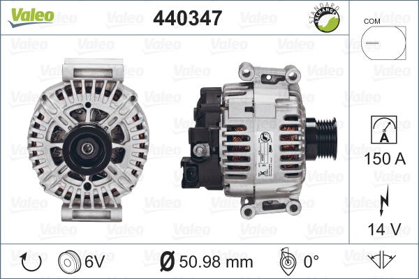 Valeo 440347 - Ģenerators www.autospares.lv