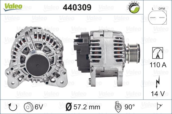 Valeo 440309 - Ģenerators www.autospares.lv