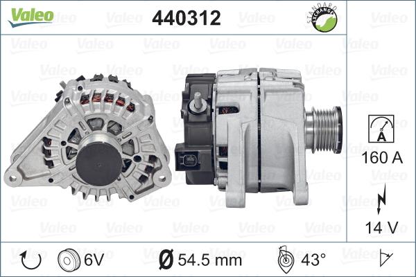 Valeo 440312 - Ģenerators autospares.lv