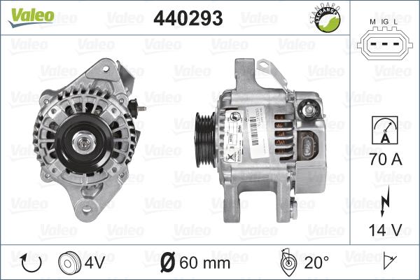 Valeo 440293 - Генератор www.autospares.lv