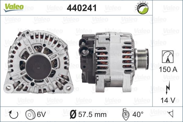 Valeo 440241 - Ģenerators autospares.lv