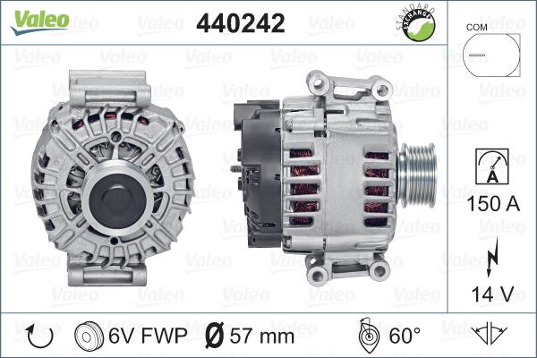 Valeo 440242 - Ģenerators www.autospares.lv