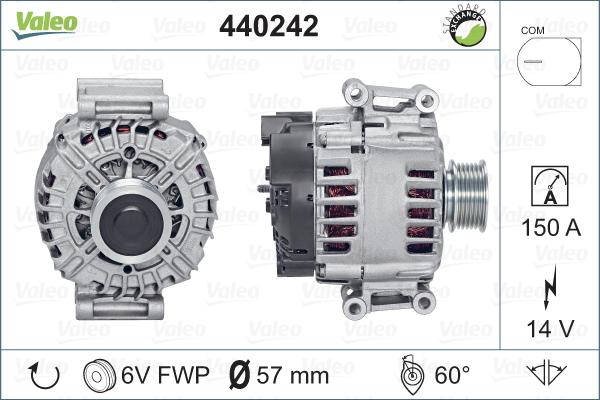 Valeo 440242 - Генератор www.autospares.lv