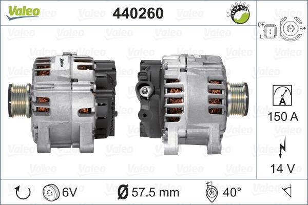 Valeo 440260 - Ģenerators autospares.lv