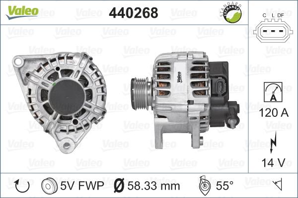 Valeo 440268 - Генератор www.autospares.lv