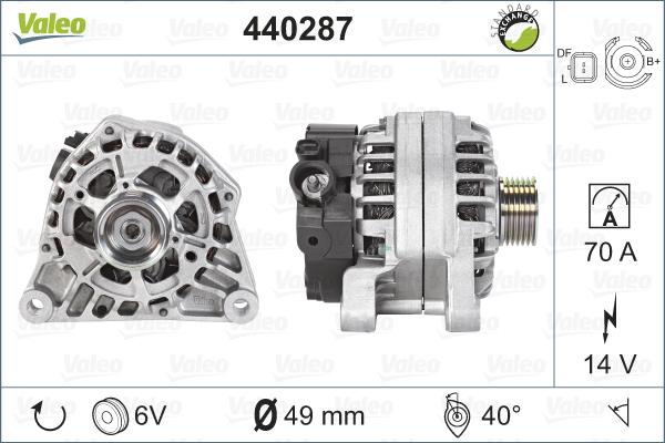 Valeo 440287 - Ģenerators autospares.lv