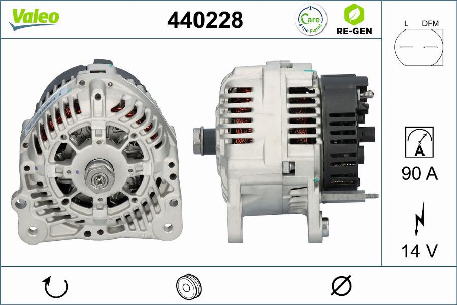 Valeo 440228 - Генератор www.autospares.lv