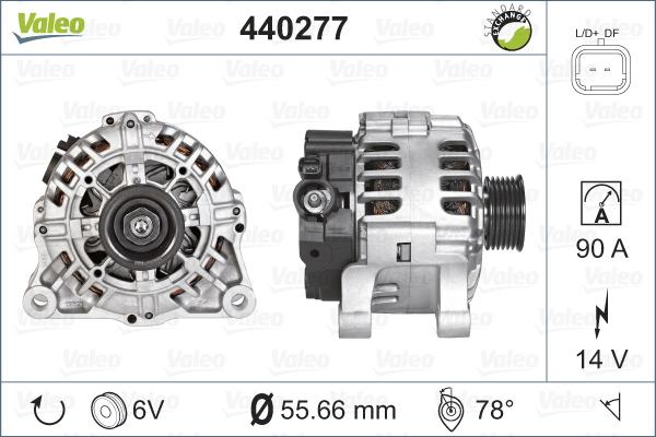 Valeo 440277 - Генератор www.autospares.lv