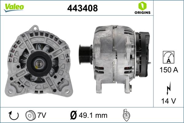 Valeo 443408 - Ģenerators autospares.lv