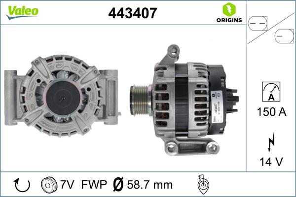 Valeo 443407 - Alternator www.autospares.lv