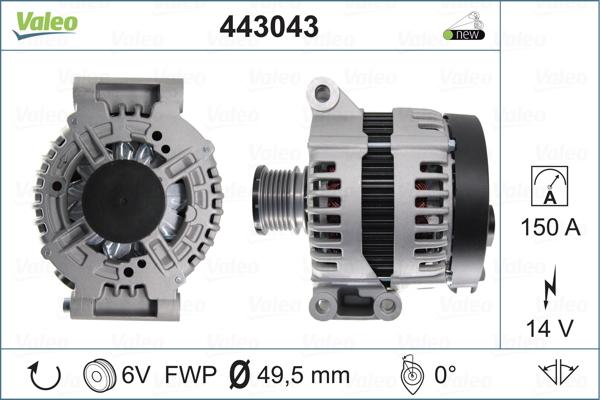 Valeo 443043 - Ģenerators autospares.lv