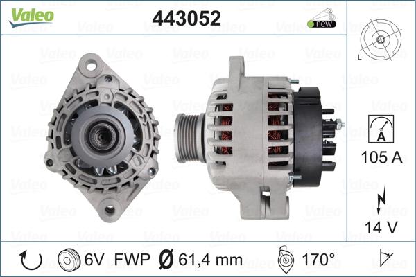 Valeo 443052 - Генератор www.autospares.lv