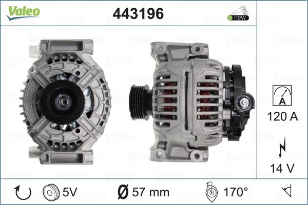 Valeo 443196 - Ģenerators autospares.lv