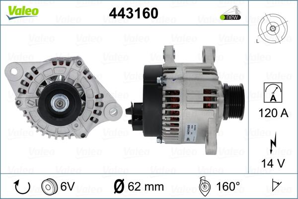 Valeo 443160 - Ģenerators www.autospares.lv