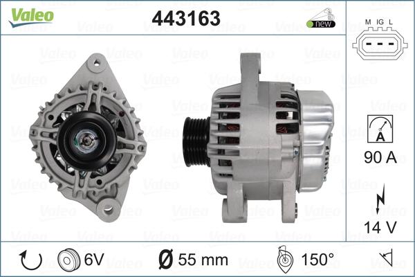 Valeo 443163 - Ģenerators www.autospares.lv