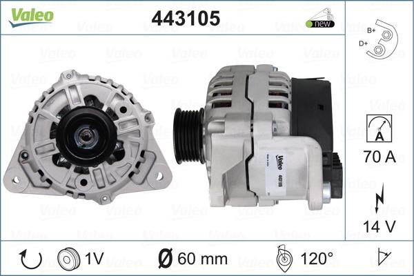 Valeo 443105 - Alternator www.autospares.lv