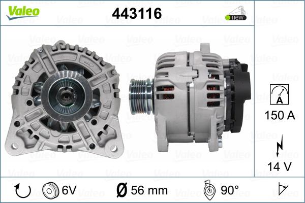 Valeo 443116 - Ģenerators autospares.lv