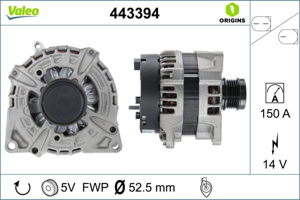 Valeo 443394 - Ģenerators www.autospares.lv